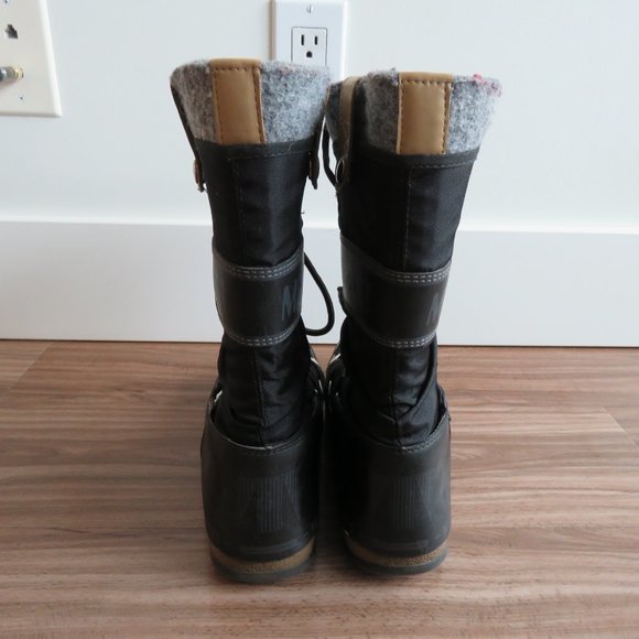 TECNICA ORIGINAL MOON BOOT W.E Monaco Felt Snow Boots in Black Women's Sz 7 - Picture 4 of 16